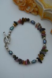 STONEAGE JEWELLERY Turmalin ve Siyah Arpa İncili Doğal Taş Bileklik thumbnail 3