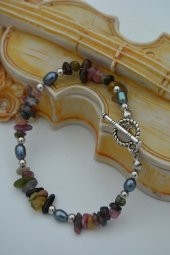 STONEAGE JEWELLERY Turmalin ve Siyah Arpa İncili Doğal Taş Bileklik thumbnail 5