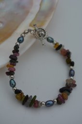 STONEAGE JEWELLERY Turmalin ve Siyah Arpa İncili Doğal Taş Bileklik thumbnail 6