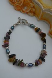 STONEAGE JEWELLERY Turmalin ve Siyah Arpa İncili Doğal Taş Bileklik thumbnail 9