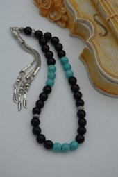 STONEAGE Mat Oniks ve Turkuaz Taşlı Tespih thumbnail 3