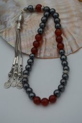 STONEAGE Hematit ve Akik Taşlı Tesbih Tespih - 2