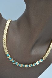 STONEAGE Hematit ve Turkuaz Taşlı Bayan Kolye thumbnail 6