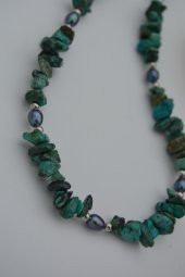 STONEAGE Afrika Turkuazı ve Siyah İnci Kolye thumbnail 4