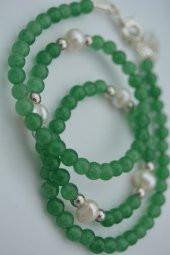 STONEAGE Gerçek İnci ve Yeşim Taşlı Kolye thumbnail 1