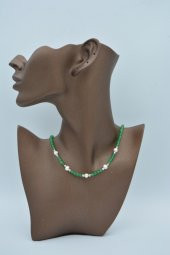 STONEAGE Gerçek İnci ve Yeşim Taşlı Kolye thumbnail 2