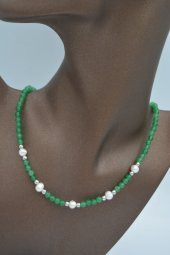 STONEAGE Gerçek İnci ve Yeşim Taşlı Kolye thumbnail 9