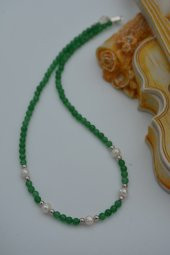 STONEAGE Gerçek İnci ve Yeşim Taşlı Kolye thumbnail 5