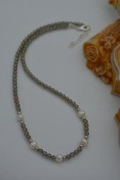 STONEAGE Kristal ve Gerçek İnci Kolye thumbnail 4