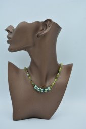 STONEAGE Yeşim Taşlı ve Çek Kristalli Kolye Doğal Taş thumbnail 3