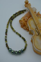 STONEAGE Yeşim Taşlı ve Çek Kristalli Kolye Doğal Taş thumbnail 6