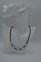 STONEAGE Kaplan Gözü ve İnci Taşlı Bayan Kolye thumbnail 8