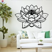 Lotus Çiçeği Buda Yoga Stüdyosu Meditasyon Dekor Oturma Odası, Yatak Odası Sticker Benzersiz Hediyelik thumbnail 1