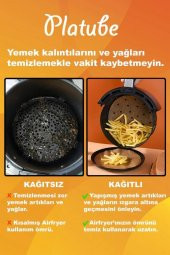 Pisirme Kagidi 50 adet Yuvarlak Delikli Airfryer Yagli Kagit Xiaomi Philips Tüm Markalara Uyumlu - 3