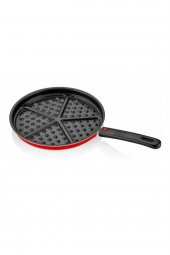 Redio Waffle Tava 26 Cm Tak-Çıkar Saplı Kırmızı - 1