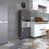 Kenzlife mini fırın dolabı gökhun gri 148*60*30 ayaklı mikroalga midi fırın mutfak - 1