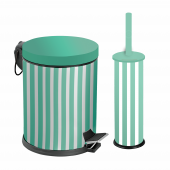 Dibanyo Banyo Seti 2li Mint Beyaz Çizgili 5 litre - 1