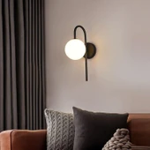 Ryslight Siyah Modern Opal Camlı Dekoratif Rustik Duvar  Aplik - 1