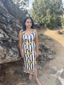 Midi Vücuda Oturan Dokuma Elbise - 6