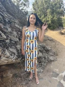 Midi Vücuda Oturan Dokuma Elbise - 7