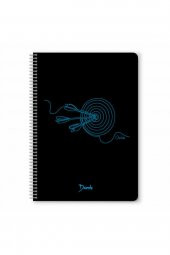 Duzzle 96 Yaprak Çizgili Siyah telli Defter - 1