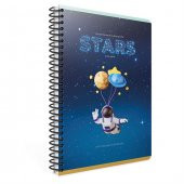 Gıpta Stars Spiralli Karton Kapak A4 80 Yaprak Kareli Defter - 1