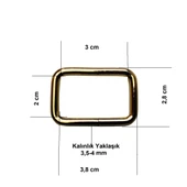 3 cm Kare Metal Halka, Çanta Sapı İçin Kare Halka 5 Adet - 7