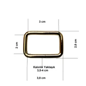 3 cm Kare Metal Halka, Çanta Sapı İçin Kare Halka 5 Adet - 9