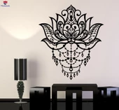 Oturma Odası, Yatak Odası Duvar Sticker Sanat Lotus Çiçeği Yoga Merkezi Meditasyon Odası Çıkartmalar Benzersiz Hediyelik - 1