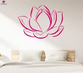 Duvar Sticker Lotus Çiçeği Tomurcuk Yaprakları Bitki Oturma Odası, Yatak Odası Sticker thumbnail 1