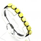 Press Damla Kehribar Makrome Örmeli Unisex Bileklik - 1