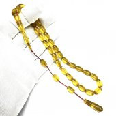 Sistemli Kapsül Model 7-11mm İçi Yaldızlı Simli Ateş Sıkma Kehribar Tesbih thumbnail 1