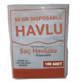 100 Adet Tek Kullanımlık Otel Buklet Sauna Kuaför  Saç Baş Spor Salonu Seyahat Havlusu 50 Gr 40×80 - 1