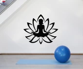 Oturma Odası, Yatak Odası Duvar Sticker Yoga Stüdyosu Meditasyon Lotus Kadın Çiçek Çıkartmaları thumbnail 1