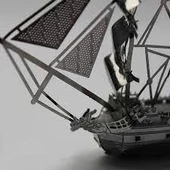 DIY 3D METAL PUZZLE SİYAH İNCİ KORSAN GEMİSİ MAKET GEMİ 10,2CMX3,12CMX8,3CM 38 PARÇA - 2