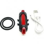 Bisiklet Arka Stop Uyarı İkaz Işığı Şarjlı 4 Modlu Lamba Işık - 3