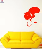 Oturma Odası, Yatak Odası Duvar Sticker İspanyol Dansçı Kadın Yüz Çiçek Flamenko Dans Çıkartmaları - 1