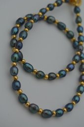 STONEAGE Siyah İnci Kolye Bayan İçin Doğal Taşlı thumbnail 3