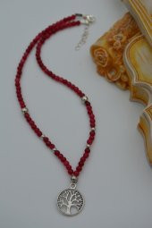 STONEAGE Jade Doğal Taşlı  Hayat Ağacı Bayan Kolye thumbnail 3