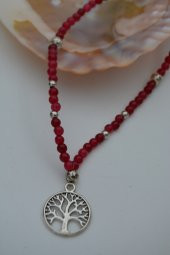 STONEAGE Jade Doğal Taşlı  Hayat Ağacı Bayan Kolye thumbnail 7