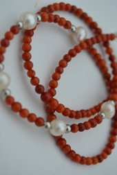 STONEAGE Mercan ve İncili Bayan Kolye thumbnail 1