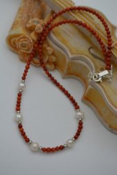 STONEAGE Mercan ve İncili Bayan Kolye thumbnail 6