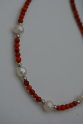 STONEAGE Mercan ve İncili Bayan Kolye thumbnail 7