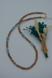 STONEAGE Ceyt ve Akuamarin Doğal Taşlı Bayan Kolye thumbnail 4