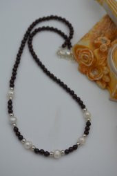 STONEAGE Lal Garnet ve İnci Taşlı Bayan Kolye thumbnail 1