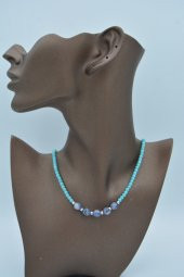 STONEAGE Turkuaz ve Sodalit Doğal Taşlı Bayan Kolye thumbnail 1