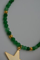 STONEAGE Yeşim Taşlı Yıldızlı Bayan Kolye Doğal Taş thumbnail 1