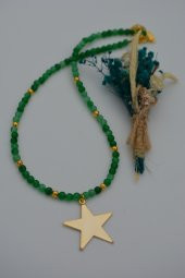 STONEAGE Yeşim Taşlı Yıldızlı Bayan Kolye Doğal Taş thumbnail 4