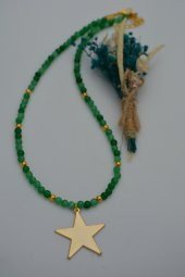 STONEAGE Yeşim Taşlı Yıldızlı Bayan Kolye Doğal Taş thumbnail 7