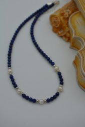 STONEAGE Lapis Lazuli ve İncili Bayan Kolye - 7